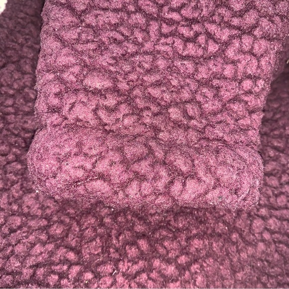 Burgundy Sherpa Fleece Gorpcore Granolacore Women’s S Pullover Jacket Sweatshirt - Picture 5 of 10